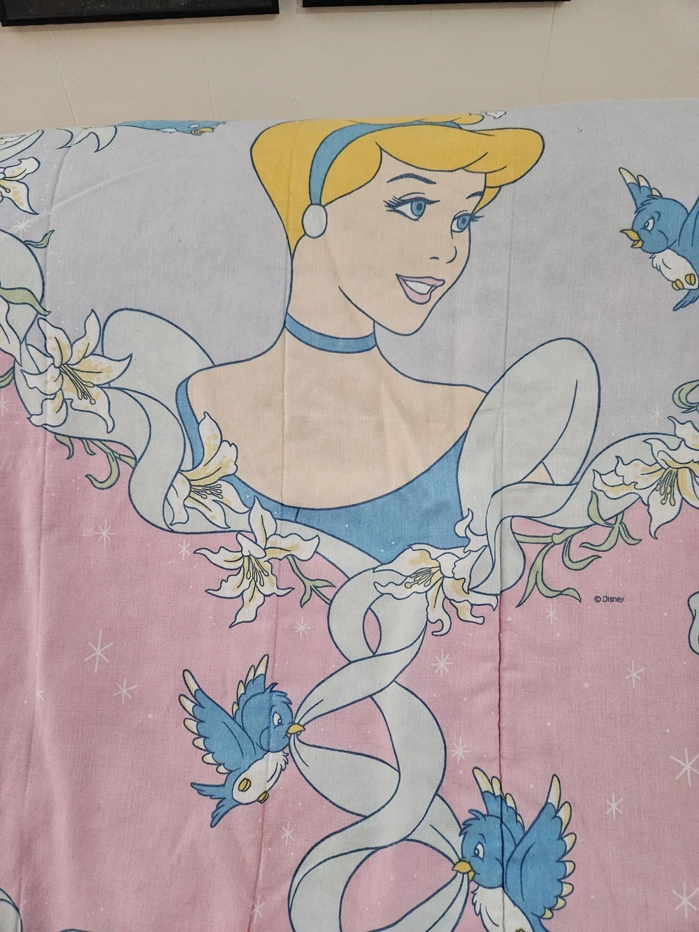 Disney Pink and Blue Cinderella Quilted Comforter